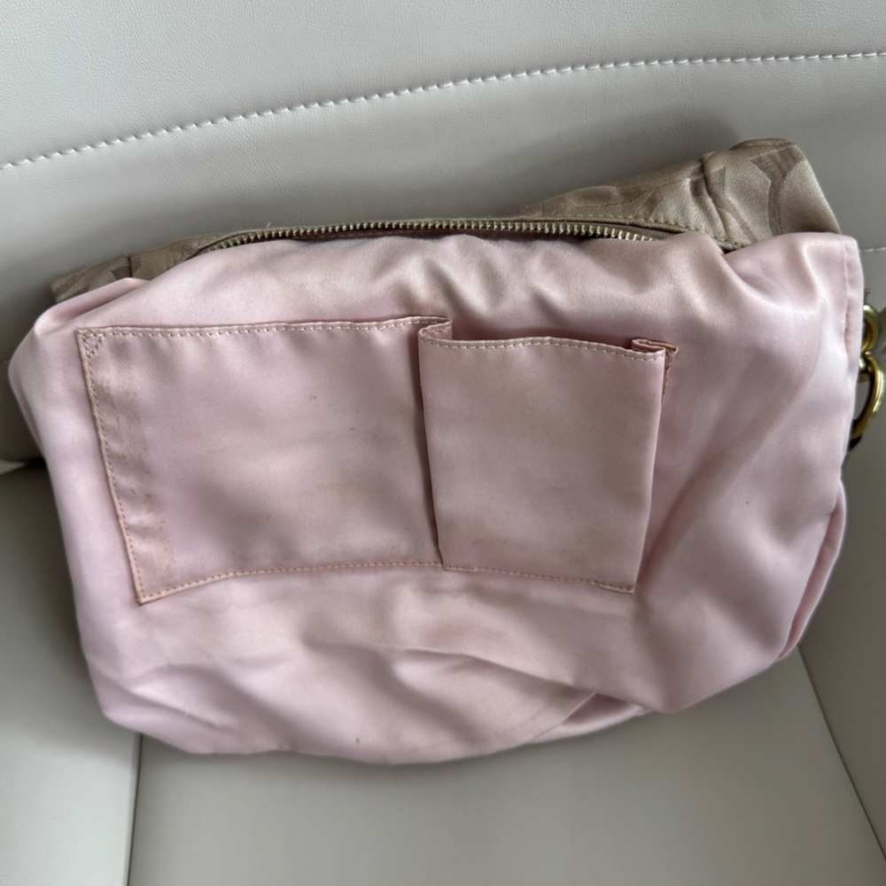 COACH Beige Signature Canvas and Leather Kristin Hobo Purse - Picture 9 of 13